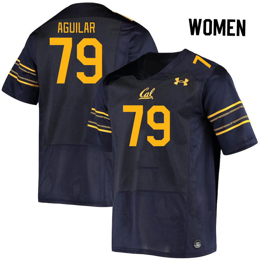Women #79 Ender Aguilar California Golden Bears College Football Jerseys Stitched Sale-Navy